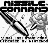 Missile Command title screen for GameBoy